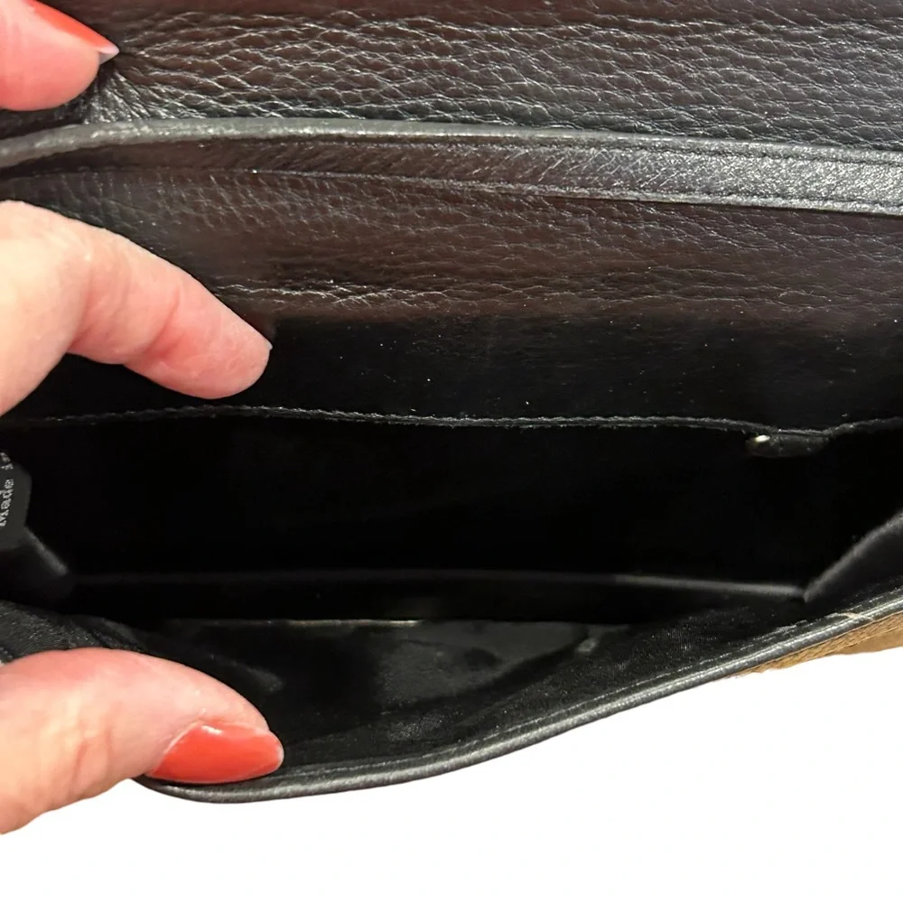 Brighton Black Croc-Embossed Leather Crossbody Key & Card Holder